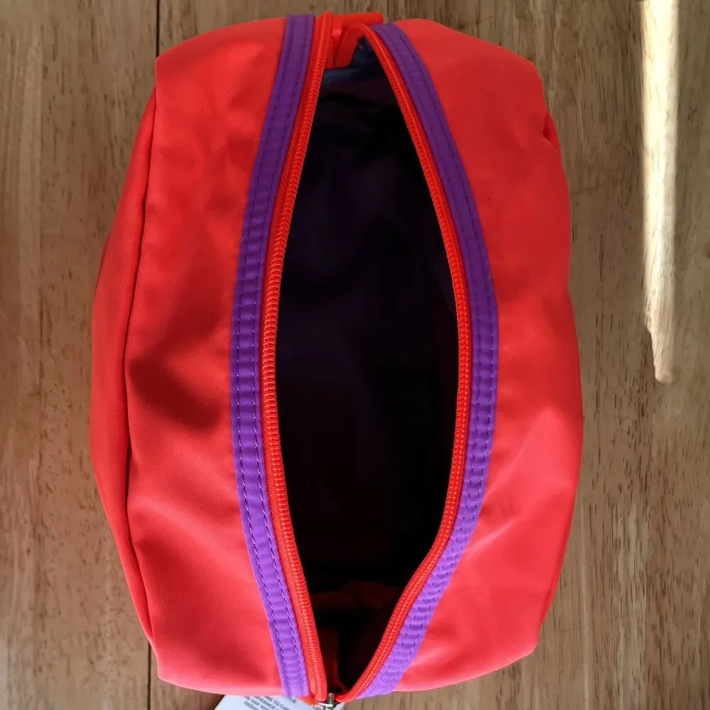 Foldable Toiletry Bag Bright Orange Travel Cosmetic Bag New -NWT